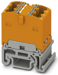 Distribution block, push-in connection, 0.14-2.5 mm², 6 pole, 17.5 A, 6 kV, orange, 3002946