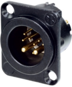 XLR panel plug, 10 pole, gold-plated, 2.5 mm², AWG 14, metal, NC10MD-LX-B