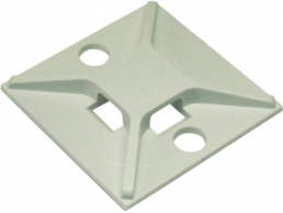 Mounting base, ABS, white, (L x W x H) 25.4 x 25.4 x 4.2 mm
