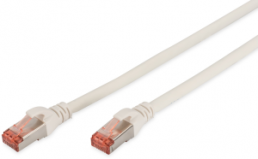 Patch cable, RJ45 plug, straight to RJ45 plug, straight, Cat 6, S/FTP, LSZH, 10 m, white