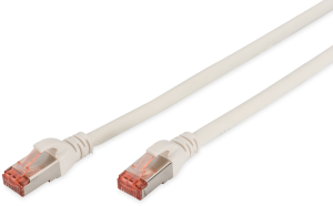 Patch cable, RJ45 plug, straight to RJ45 plug, straight, Cat 6, S/FTP, LSZH, 1 m, white