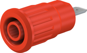 4 mm socket, flat plug connection, mounting Ø 12.2 mm, CAT III, red, 49.7079-22