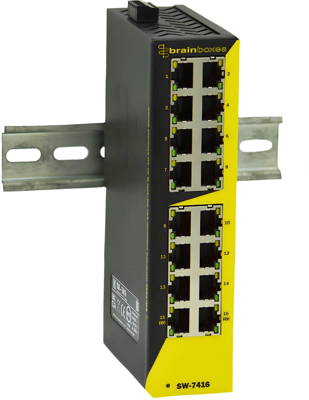 SW-7416 BRAINBOXES Industrial ethernet switches Image 1