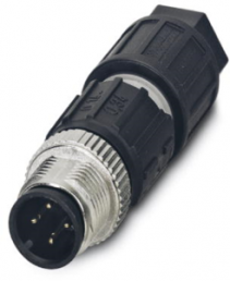 Plug, M12, 4 pole, IDC connection, screw locking, straight, 1641785