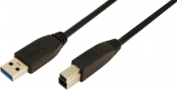 USB 3.0 Adapter cable, USB plug type A to USB plug type B, 3 m, black