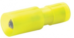 Round plug, Ø 5 mm, L 27 mm, insulated, straight, yellow, 4.0-6.0 mm², AWG 12-10, 1050V