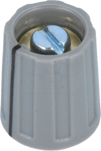Rotary knob, 4 mm, plastic, gray, Ø 10 mm, H 14 mm, A2610048
