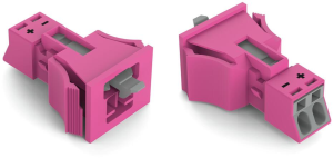 Plug, 2 pole, snap-in, push-in, 0.25-1.5 mm², pink, 890-792/082-000