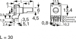 Incremental encoder, 5 V, impulses 24, PEC12R-2230F-S0024