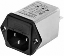 IEC inlet filter C14, 50 to 400 Hz, 1 A, 250 VAC, 5.3 mH, faston plug 6.3 mm, FN9260-1-06
