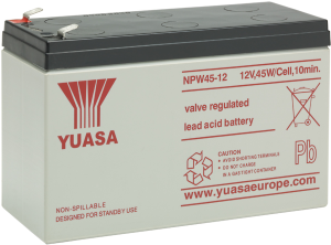 Lead-battery, 12 V, 7.5 Ah, 151 x 65 x 97.5 mm, faston plug 6.3 mm