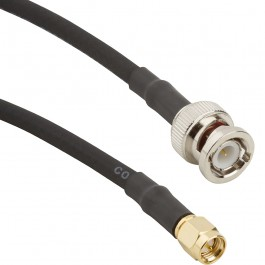 Coaxial Cable, BNC plug (straight) to SMA plug (straight), 50 Ω, RG-58/U, grommet black, 1 m, 245101-04-M1.00