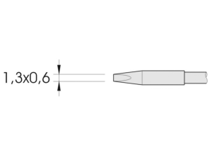 Soldering tip, Chisel shaped, (T x L x W) 0.6 x 4.5 x 1.3 mm, C210008