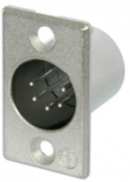 XLR panel plug, 5 pole, silver-plated, 1.0 mm², AWG 18, metal, NC5MP