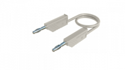 Measuring lead with (4 mm plug, spring-loaded, straight) to (4 mm plug, spring-loaded, straight), 0.25 m, white, PVC, 2.5 mm², CAT O