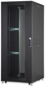 42 HE server cabinet, perforated steel door, (H x W x D) 2050 x 800 x 1000 mm, IP20, sheet steel, black, DN-19 SRV-42U-8-B
