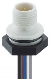 Sensor actuator cable, M12-flange plug, straight to open end, 4 pole, 0.5 m, PVC, white, 4 A, 1230 04 T16CW101 0,5M