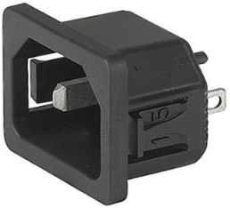Plug C18, 2 pole, snap-in, solder connection, black, 6102.5120