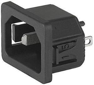 Plug C18, 2 pole, snap-in, solder connection, black, 6102.5120