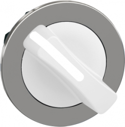 Front element, unlit, latching, waistband round, white, 2 x 90°, mounting Ø 30.5 mm, ZB4FD201