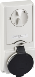 CEE surface-mounted socket, 4 pole, 32 A/480-500 V, black, 7 h, IP44, 82148