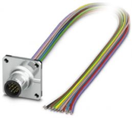Sensor actuator cable, M12-flange plug, straight to open end, 12 pole, 0.5 m, 1.5 A, 1441707