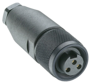 Socket, 7/8, 3 pole, screw connection, Coupling nut, straight, 11207