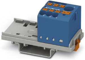 Distribution block, push-in connection, 0.14-4.0 mm², 7 pole, 24 A, 8 kV, blue, 3273068