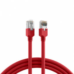 Patch cable, RJ45 plug, straight to RJ45 plug, straight, Cat 5e, SF/UTP, LSZH, 1 m, red
