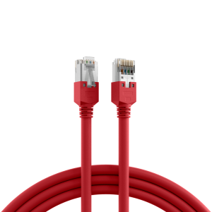 Patch cable, RJ45 plug, straight to RJ45 plug, straight, Cat 5e, S/UTP, PVC, 0.5 m, red