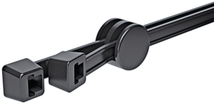 Cable tie with connector, polyamide, (L x W) 202 x 4.6 mm, bundle-Ø 2 to 47 mm, black, -40 to 105 °C