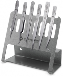 SMD tweezers kit (6 tweezers), uninsulated, antimagnetic, stainless steel, 5-050-AV