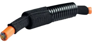 Plastic braided sleeve, range 12-25 mm, black, halogen free, -40 to 150 °C