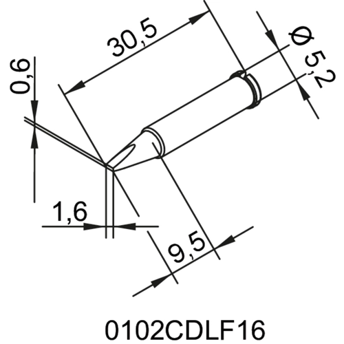 0102CDLF16/10 Ersa Soldering tips, desoldering tips and hot air nozzles Image 2
