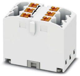 Distribution block, push-in connection, 0.14-4.0 mm², 6 pole, 24 A, 6 kV, white, 3273276