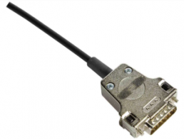 D-Sub connector housing, size: 2 (DA), straight 180°, cable Ø 3 to 12.5 mm, metal, gray, 09670150344280
