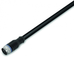 Sensor actuator cable, M12-cable socket, straight to open end, 3 pole, 1.5 m, PUR, black, 4 A, 756-5301/030-015