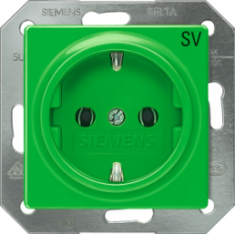 German schuko-style socket, green, 16 A/250 V, Germany, IP20, 5UB1910
