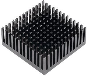 IC heatsink, 24.76 x 27.95 x 15.24 mm, 10.9 to 2.6 K/W, black anodized