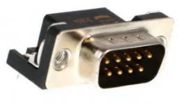 D-Sub plug, 9 pole, standard, equipped, angled, solder pin, 09681637811