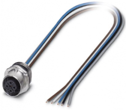Sensor actuator cable, M12-flange socket, straight to open end, 5 pole, 0.5 m, 4 A, 1520000