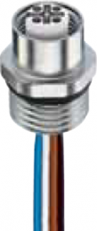 Panel socket, M12, 4 pole, screw locking, straight, 22227