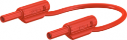 Measuring lead with (2 mm plug, spring-loaded, straight) to (2 mm plug, spring-loaded, straight), 1 m, red, silicone, 0.5 mm², CAT II