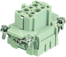 Socket contact insert, 6B, 6 pole, unequipped, crimp connection, with PE contact, 09360062702