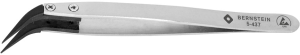 ESD SMD tweezers, uninsulated, antimagnetic, stainless steel, 125 mm, 5-437