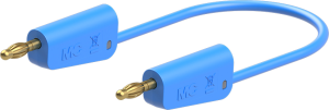 Measuring lead with (4 mm lamella plug, straight) to (4 mm lamella plug, straight), 250 mm, blue, PVC, 2.5 mm²
