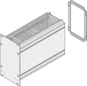 Frame Type Plug-In Unit Rear Panel, Cut-Out forMultiple Connectors, 3 U, 14 HP