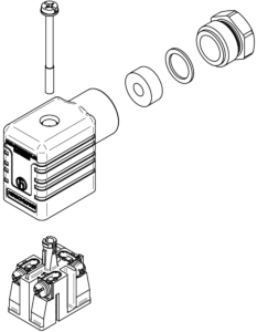 Valve connector, DIN shape B, 2 pole + PE, 250 V, 0.25-1.5 mm², 934456100
