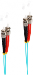 FO duplex patch cable, ST to ST, 5 m, OM3, multimode 50/125 µm
