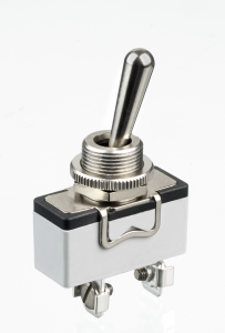 Toggle switch, metal, 1 pole, latching, On-On, 10 A/400 VAC, nickel-plated/silver-plated, 636H